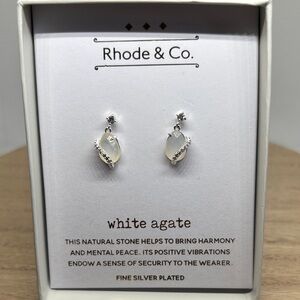 Rhode & Co. White Agate Drop Earrings - Silver Plated
